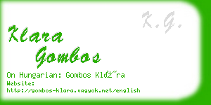 klara gombos business card